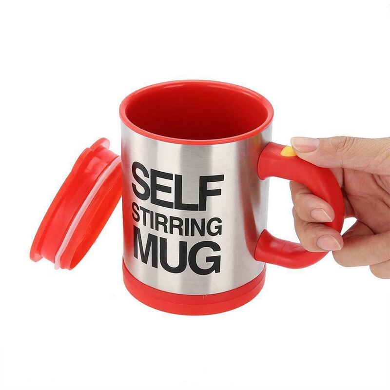 Caneca automática isolada dupla 400ml, agitadora de leite de café, caneca térmica de aço inoxidável, xícara inteligente com isol