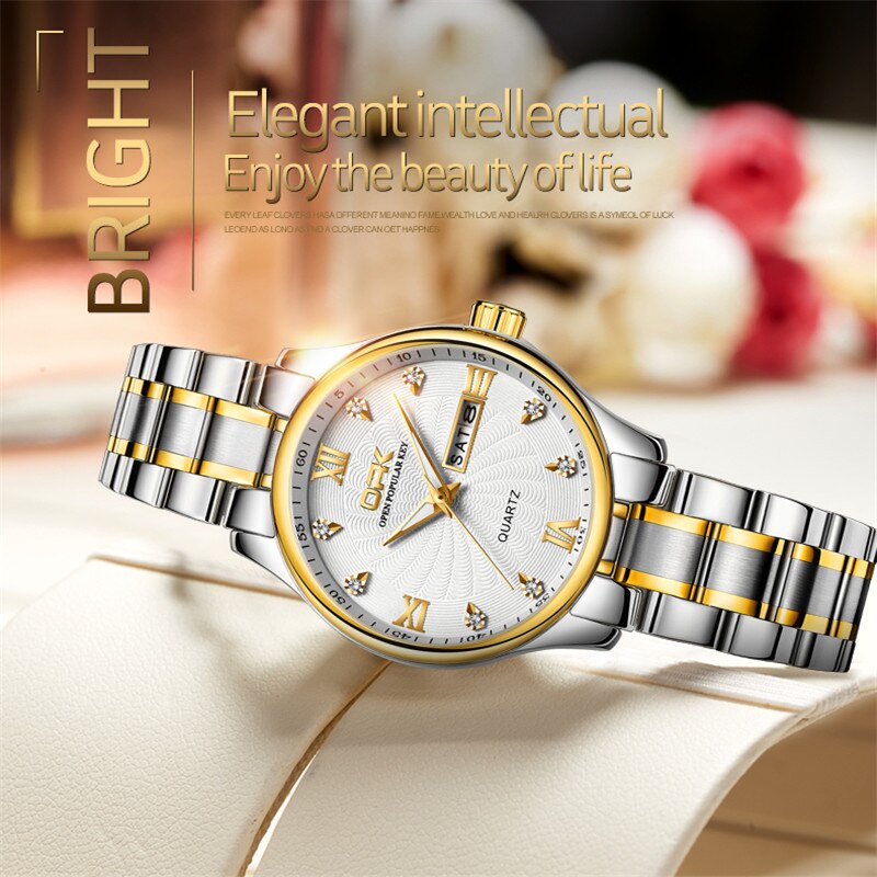 OPK montre Couple montre Quartz montres Simple montre de luxe étanche affaires montre-bracelet lumière confortable pour amant montre