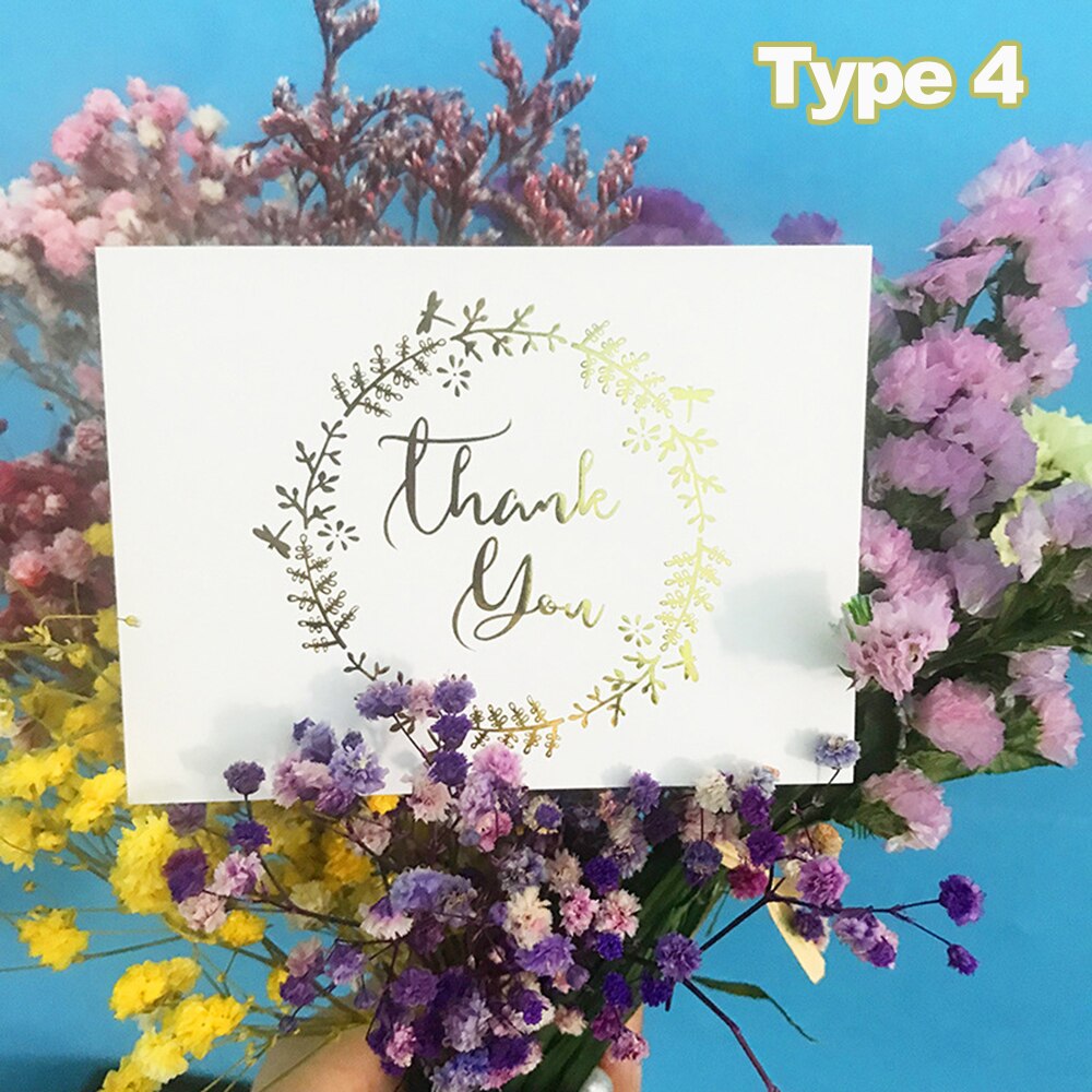 50Pcs Mini White Greeting Card Thank You Cards DIY Handwriting Message Blank Postcard Happy Birthday Wedding Party Decor: Type 4