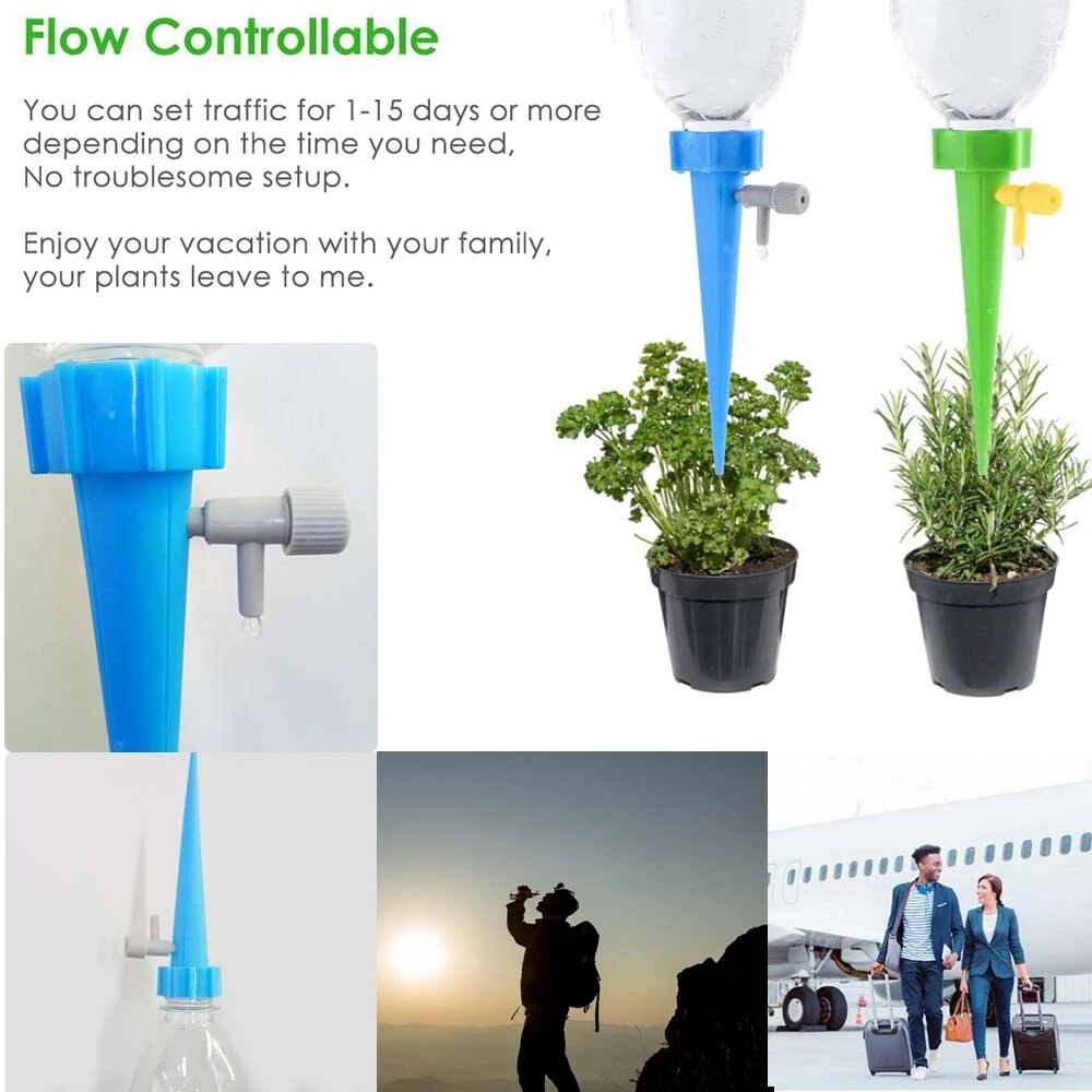1/6/12Pcs Adjustable Drip Irrigation Plant Water Dispenser Automatic Watering Drippers Device System Indoor Household