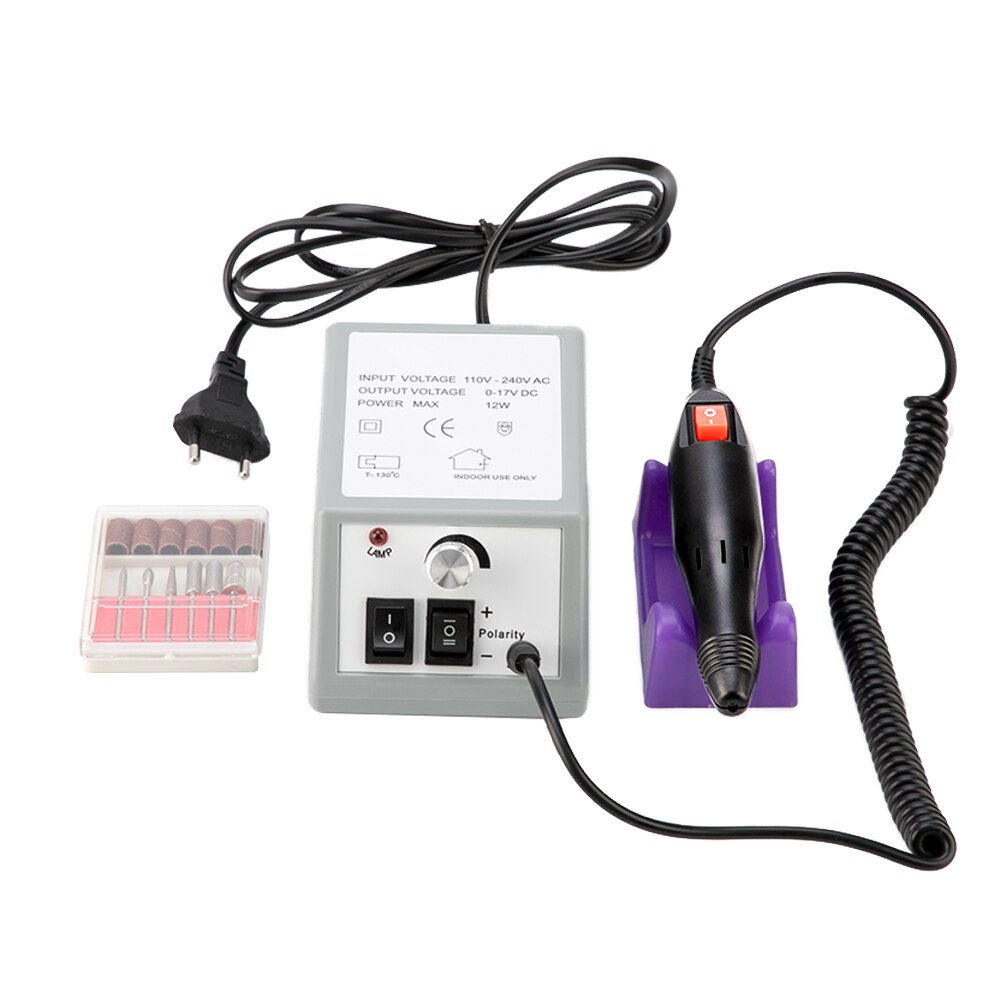 35000rpm elétrica broca do prego manicure máquina uso doméstico equipamento da arte do prego manicure 6 brocas de lixar banda acessório ferramenta do prego: Drill machine 2000