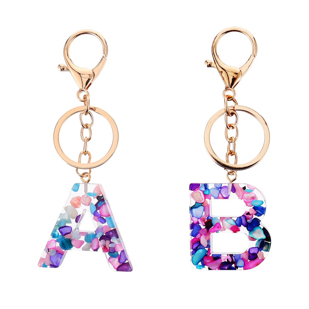 2pcs Keyrings Alphabet Colorful Key Rings Key Pendants Pendants Keychains for Girls Female: Default Title