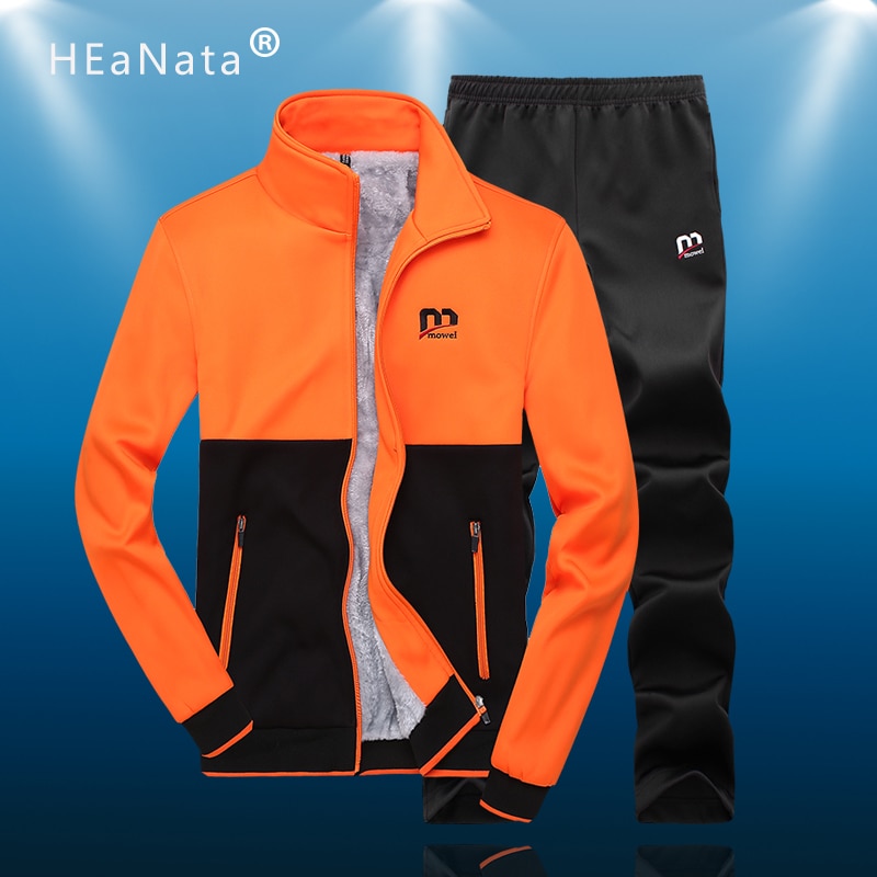 Sport Pak Mannen Winter Double-Side Velet Twee-Stuk Trainingspak Joggingpak Warm Running Set Mannen Outfit Sportwear Mannen Kleding