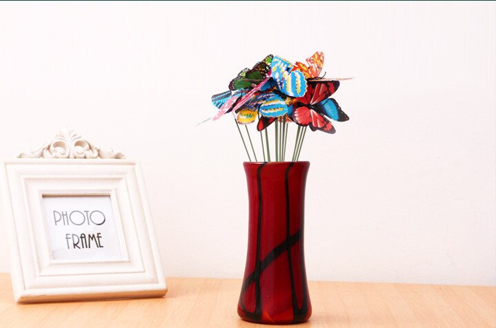 25 stuks kleurrijke vlinders op stokjes met 3d lagen, voor in huis, tuin, gazon, bloempot, plantendecoratie, tuindecoratie, doe-het-zelf, gazonknutsels