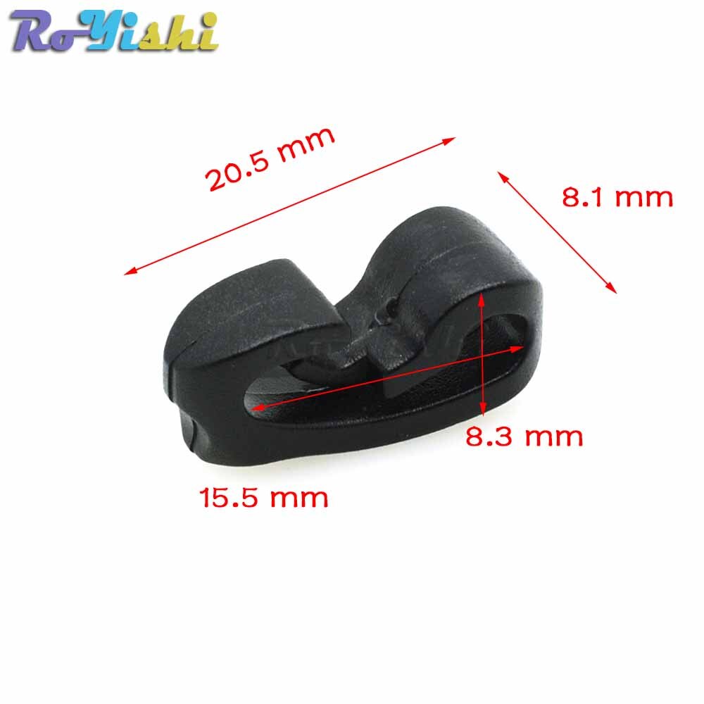 Crochet de corde en plastique, sangle extérieure, boucle de corde, noir
