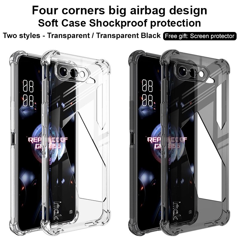 Voor Asus Rog Telefoon 5 Case Imak Shockproof Conners Airbags Zachte Tpu Cover Case Voor Asus Rog Telefoon 5 pro/5 Ultieme
