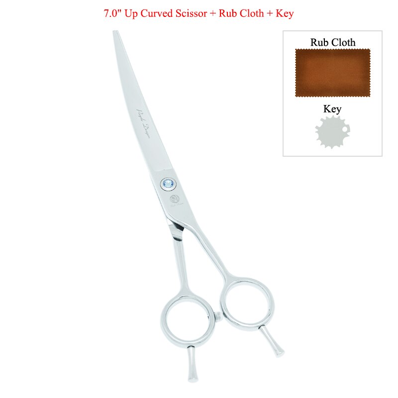 7 inch Purple Dragon Pet Scissors Japan Steel Dog Fur Cutting Thinning Shears Animal Curved Grooming Clipper Dog Supplies B0013B: B0013B-07-70