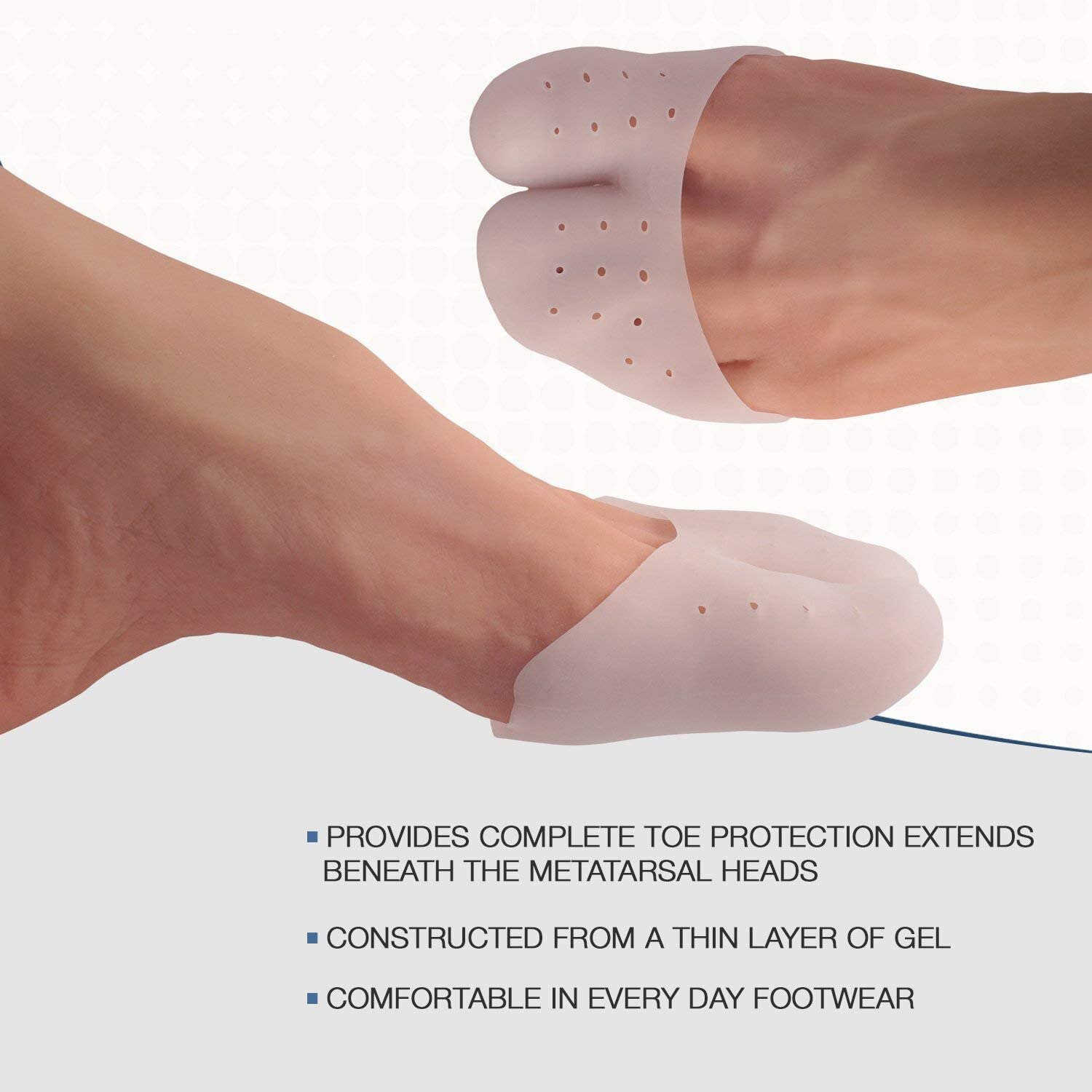 2 Pieces Soft Toe Protectors Pads ballet Toe Sleeves split finger Gel Toe insole Toe Guards Toe Covers for Women Men