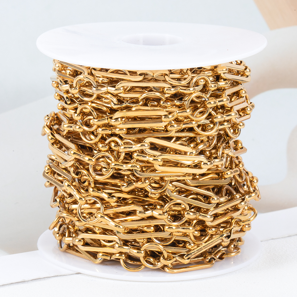 Cadena de acero inoxidable de 1 metro, marco de barra larga, cadena circular redonda para collar DIY, pulsera, accesorios para hacer joyas,