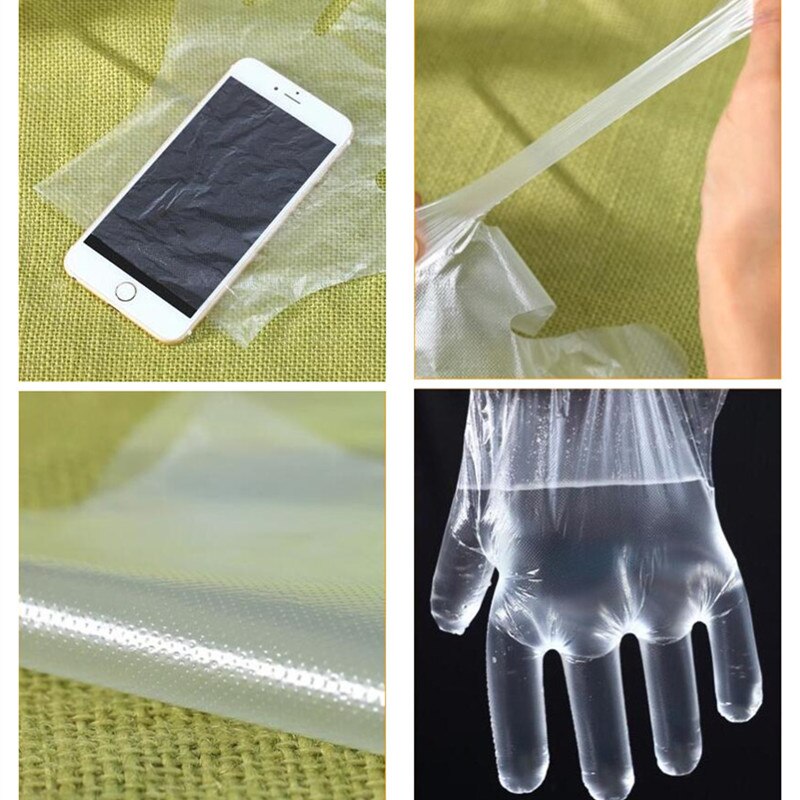 Guantes desechables 100, guantes de Frutas de plástico de comida individual, guantes transparentes de PE respetuosos con el medio ambiente para restaurante o barbacoa, accesorios de cocina y jardín guantes plastico
