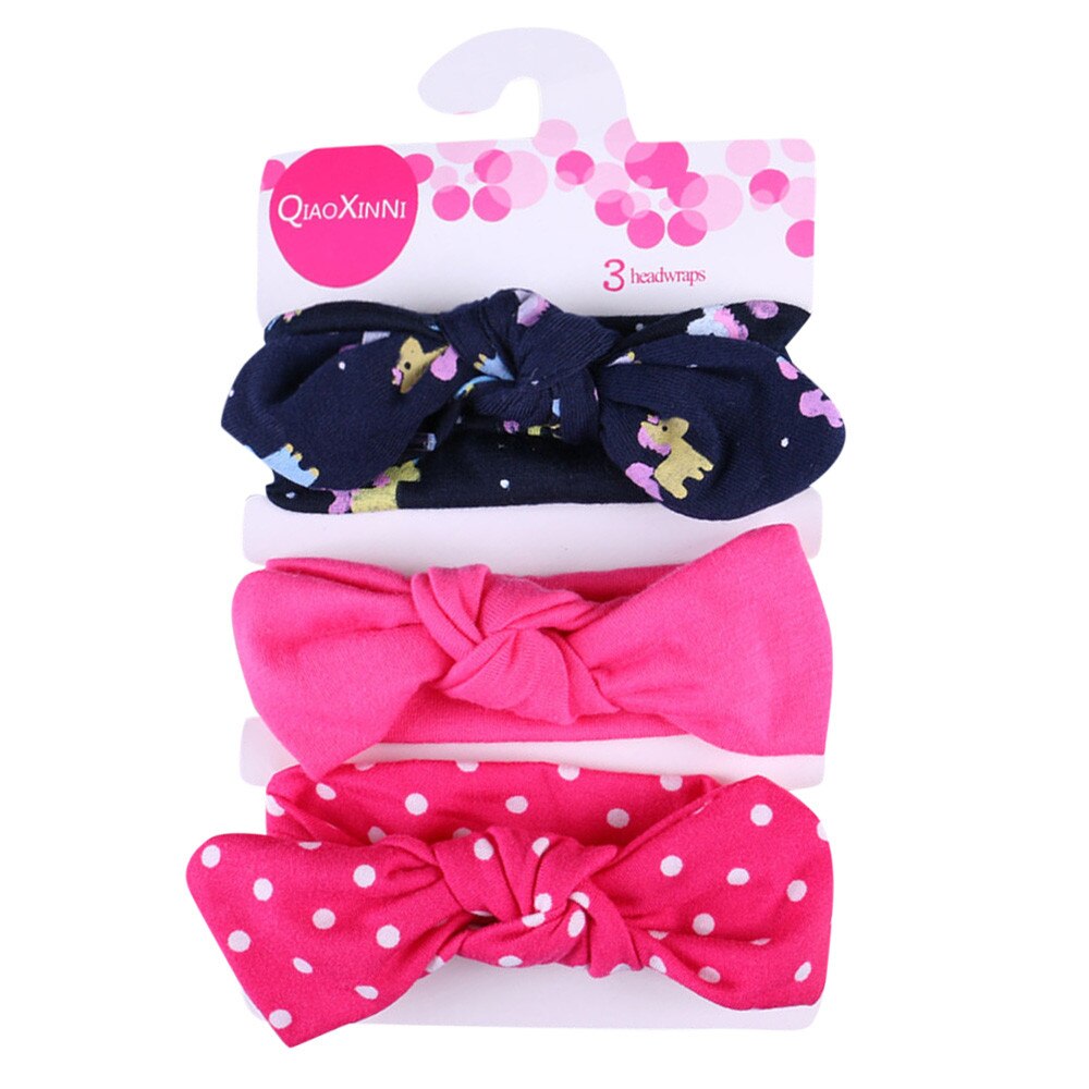 Baby pannband 3 st barn blommigt pannband flickor baby elastisk pilbåge tillbehör hårband set baby hår accessoarer: N