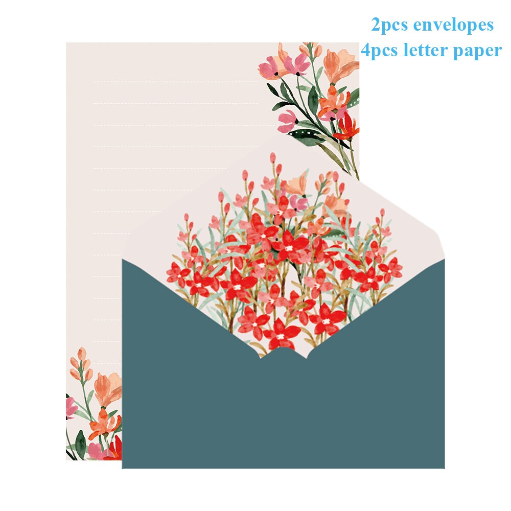 6pcs Printed Flower set Envelope kawaii Stationery Wedding Greeting Card Envelope Invitation Letter Paper Office School Supplies: Lily
