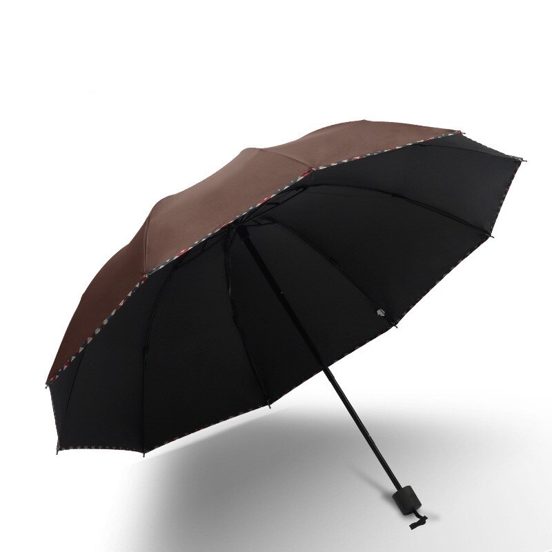 Umbrella Rain And Sun Dual-Use Umbrella Ten Bone Three-Fold Umbrella Manual Folding Umbrella Large Double: A