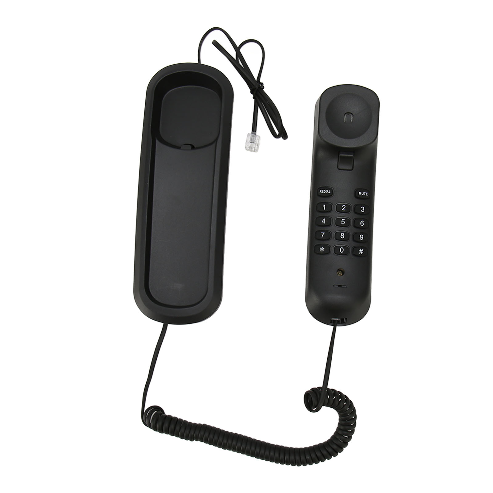 Vaste telefoon met snoer, wandtelefoon, ouderwetse retro telefoon met stil geluid en herhaalfunctie, vaste telefoon met snoer voor thuis, hotel, school en kantoor