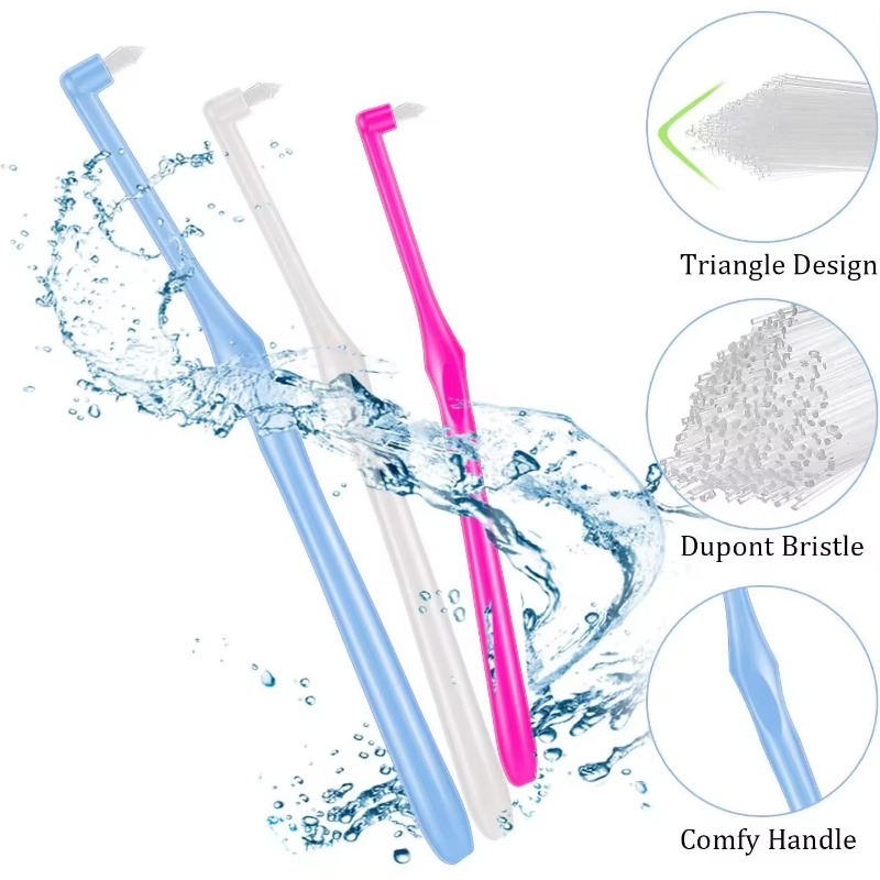 4 Stuks Orthodontische Tandenborstel Puntige Hoofd Zacht Haar Correctie Schoon Tanden Gap Floss Mondhygiëne Tanden Beugel Tandenborstels
