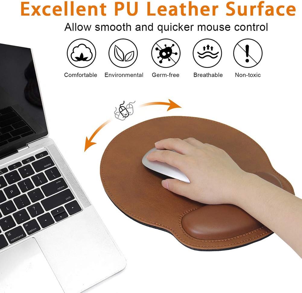 Mouse Pad Wrist Rest Support, Ergonomic Memory Foam Mouse Wrist Rest Pad Comfortable Mousepad for Computer Pain Relief at work