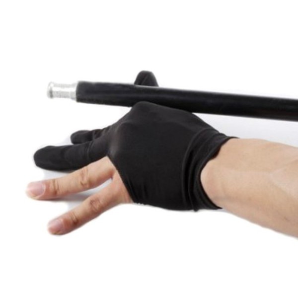 Zwarte Elastische Nylon 3 Vinger Handschoenen Pool Biljart Game Cue Pols Handschoen 2 Stuks