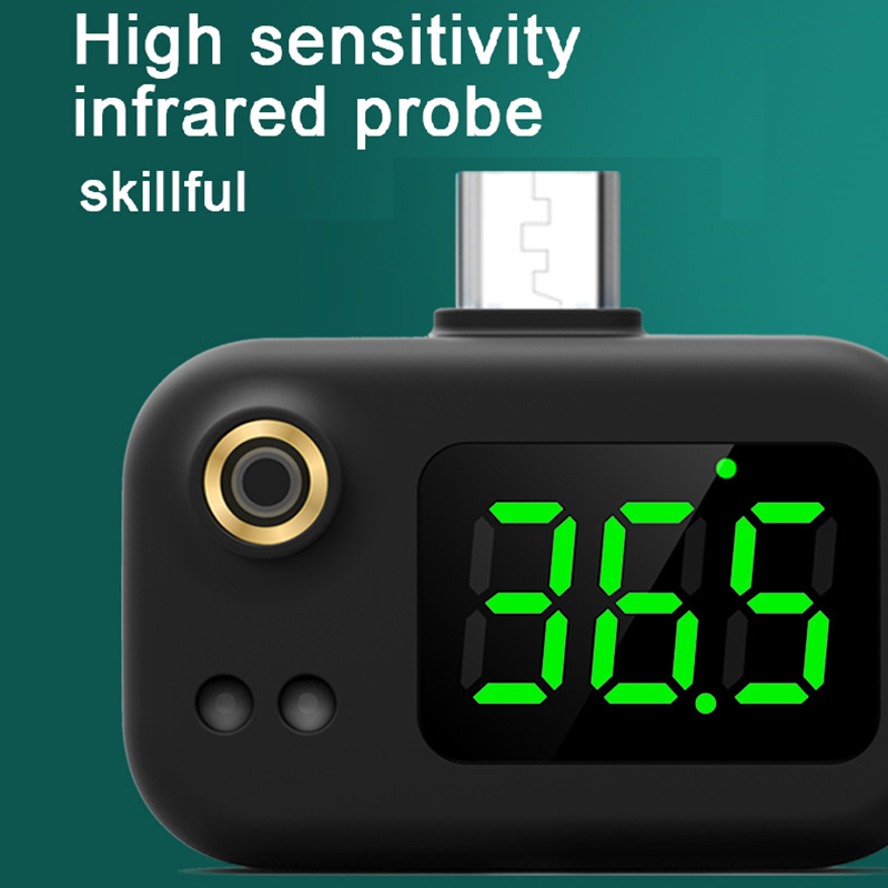 Termómetro portátil para teléfono inteligente, alarma de temperatura de alta temperatura para Apple tipo C, LED, lectura clara en pantalla led, enchufar y usar