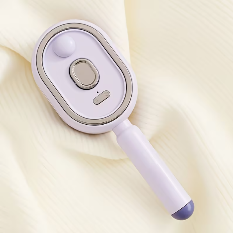 Electric Steam Hair Brush, Ionic Hydrating Detangling Brush, Portable Anti-Frizz Smoothing Tool for All Hair Types: PURPLE