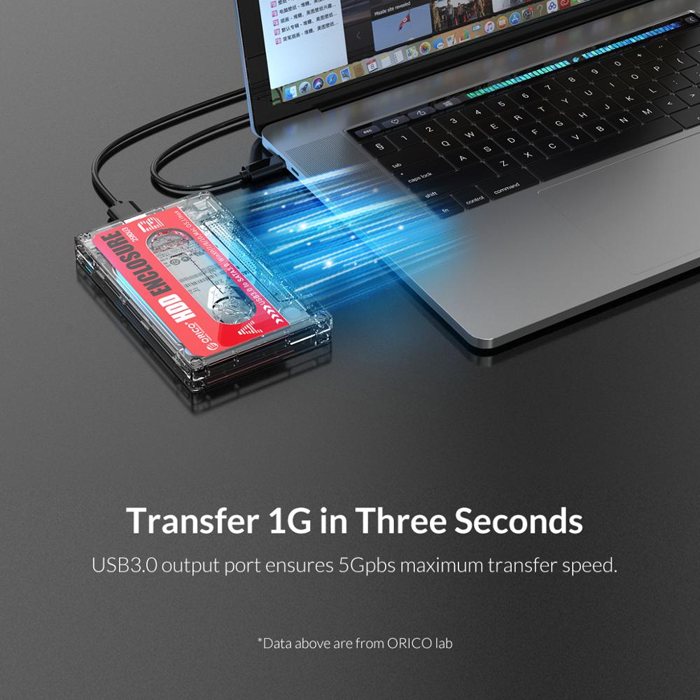 ORICO 2.5 &#39;&#39;Festplatte USB 3,0 Typ-C HDD Gehäbenutzen Externe transparent HDD fallen DIY Aufkleber für SSD HDD Kassette Band