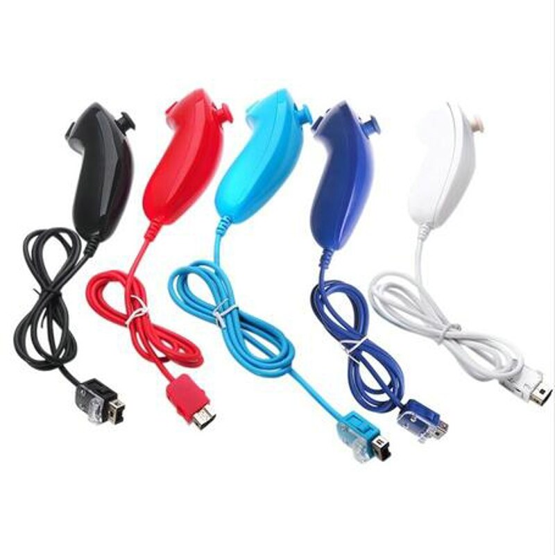 Kleurrijke Handvat Nunchuk Nunchuck Remote Game Controller voor Wii met wired ondersteuning