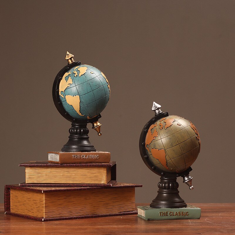 Desktop ornament vintage ur globus model ur hjem stue skab veranda sæde ur kontor dekorationer ornamenter wf