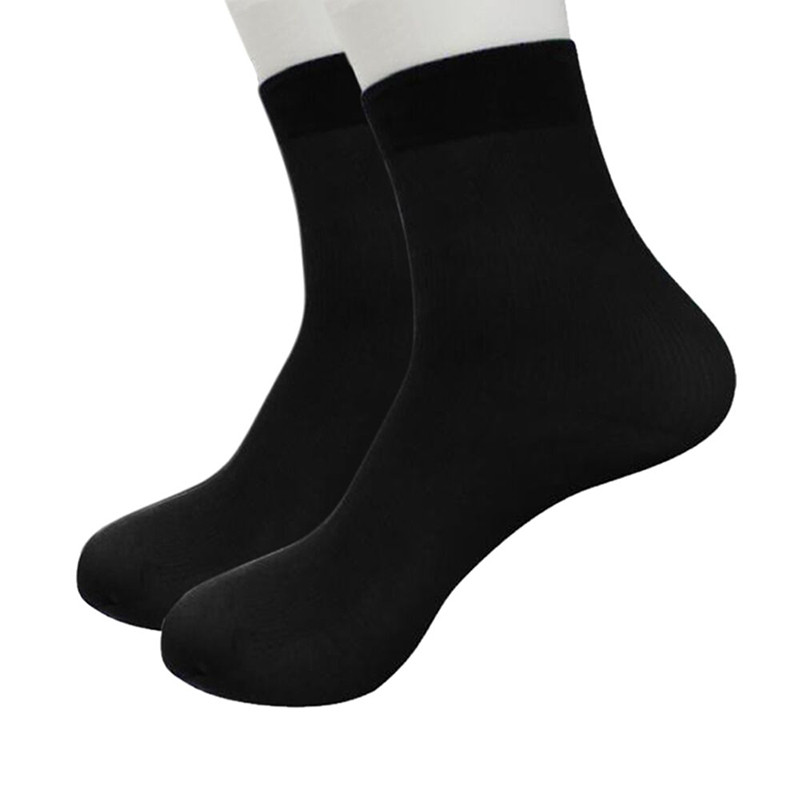 4 Pairs Men Socks bambo Fiber Ultra-thin Elastic cool Silky black Short Silk Men Ankle Socks Chaussette Homme