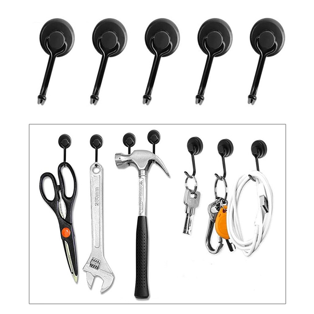 6 Stuks Sterke Magnetische Haken Zware Muur Haken Hanger Sleutel Jas Cup Opknoping Hanger Voor Thuis Keuken Opslag Organisatie
