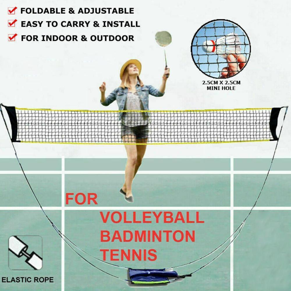 Portable Badminton Net Frame Support Tennis Volleyball Square Mesh Square Net Training Badminton Tennis Shuttlecock Netw F2x8