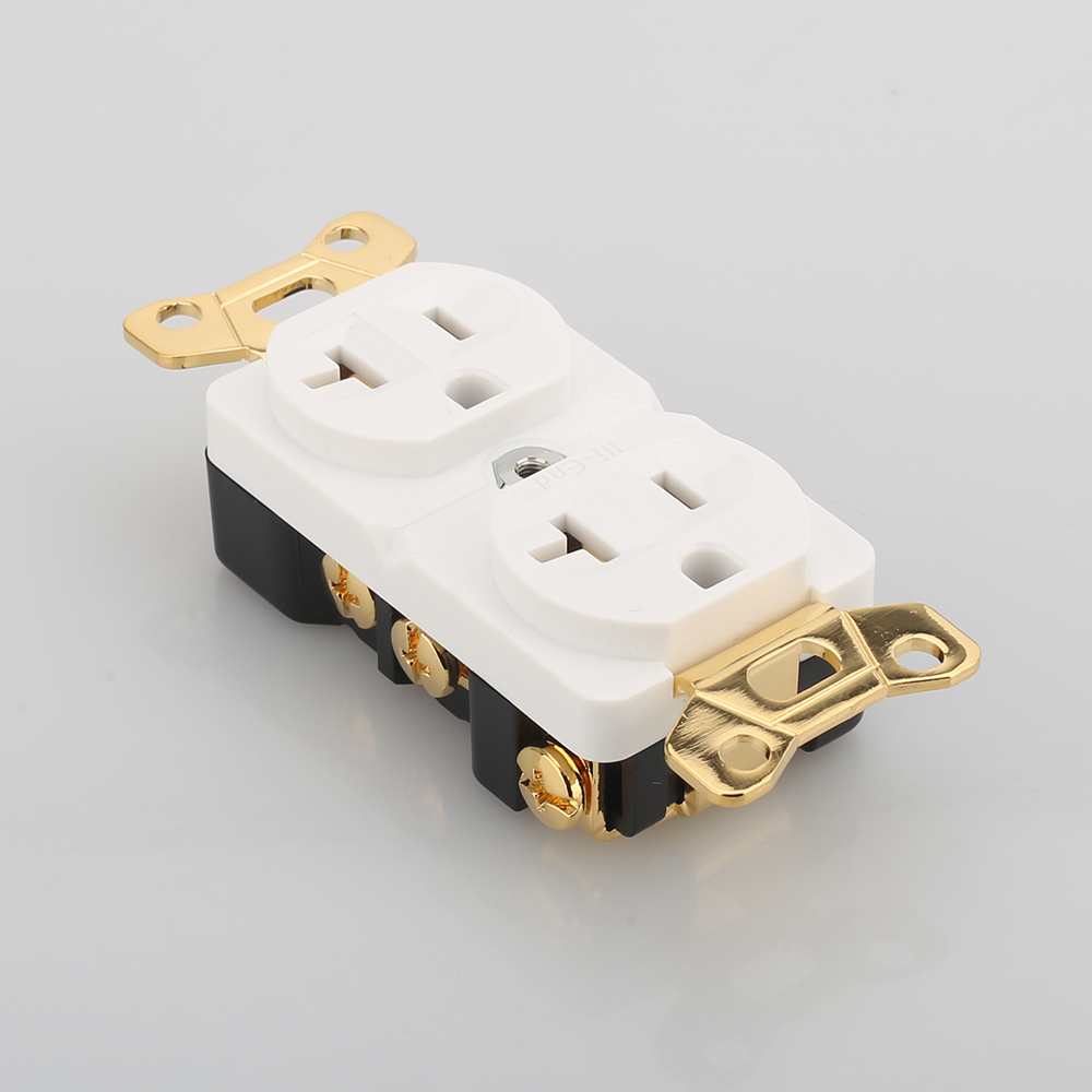 Cobre de berilio de alta gama chapado en oro AC 20A potencia pared óptico potencia de salida distribuidor 1 Uds