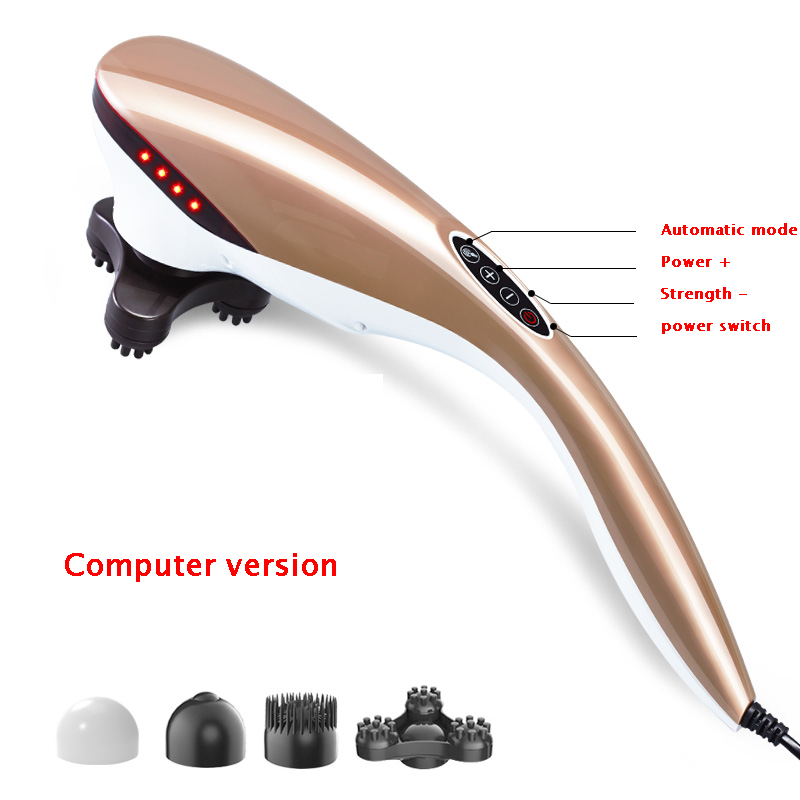 Multi-function electric dolphin massage machine hammer shock infrared roller neck massage, pain relief body massage machine: Computer Glod