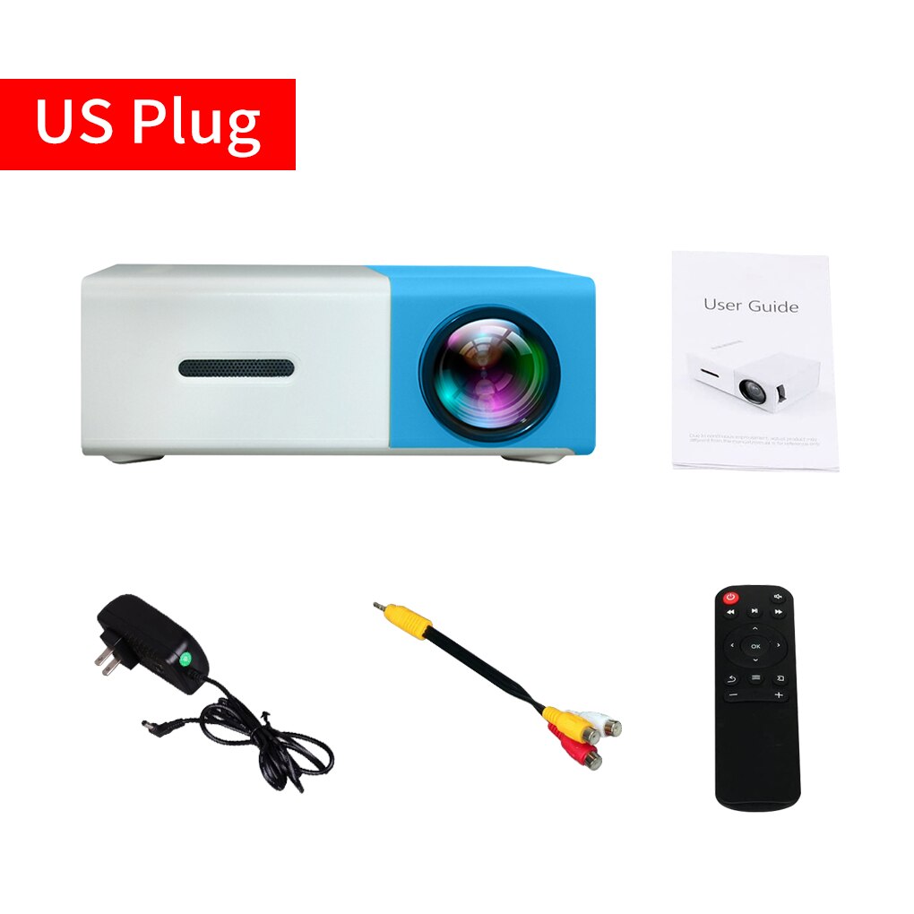 YG300 Pro Led Mini Projector 1080P Led Pixels Ondersteunt 1080P Hd Usb Audio Draagbare Home Media Video Player: US Plug