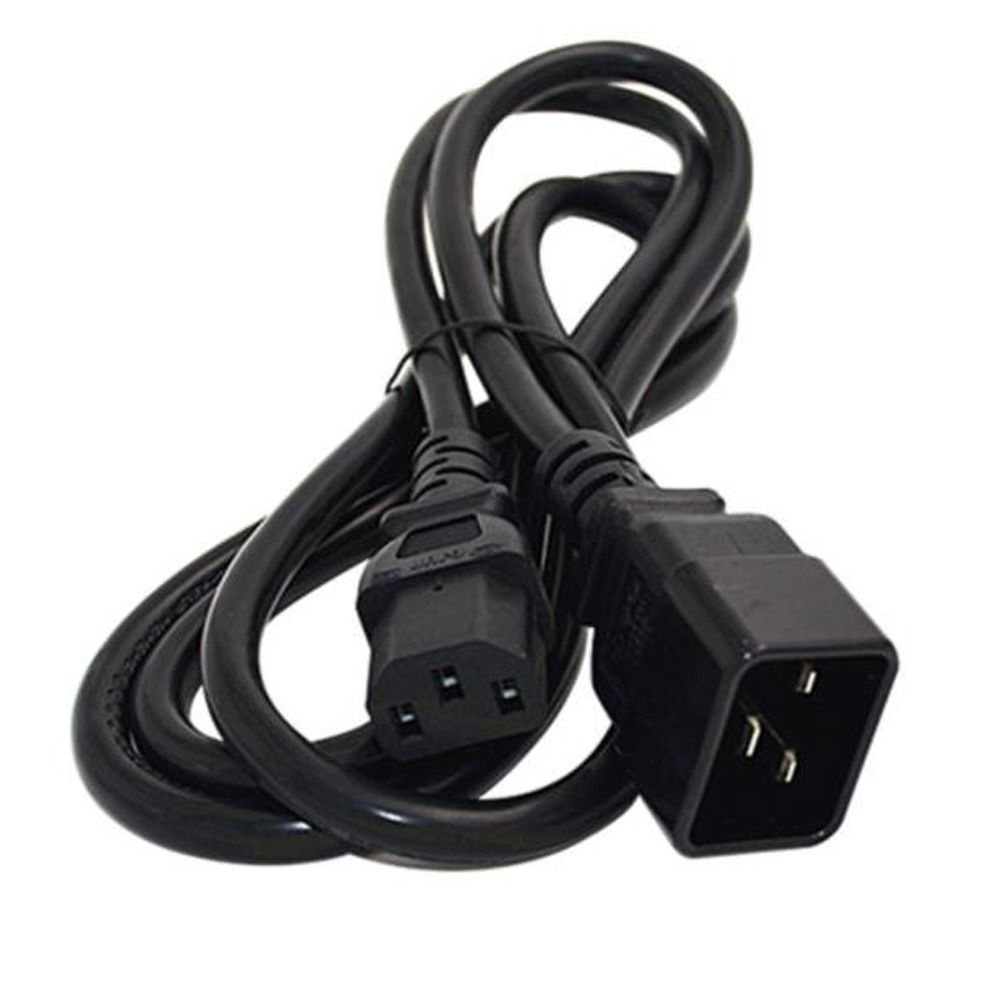 Black 1.0M 2.0M 3.0M PVC Copper IEC320 C13 C14 C15 C19 C20 extension power cord 10A / 16A charging cable