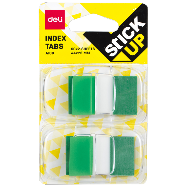 DELI Plastic Index Tabs 100stickers/Card Stationery Sticker Sign Here Planner Stickers Notepads Office School Supplies: Green