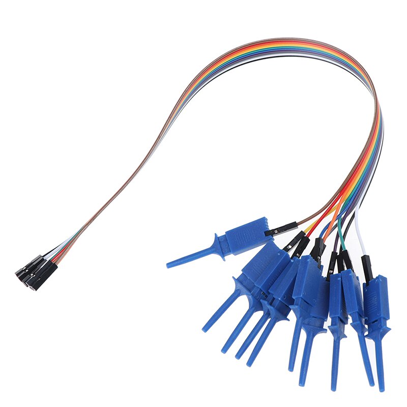 10pcs High Efficiency Test Hook Clip 300mm Logic Analyzer Cable Gripper Probe Test Clamp Kit Yellow/Red/Black/Green: Blue