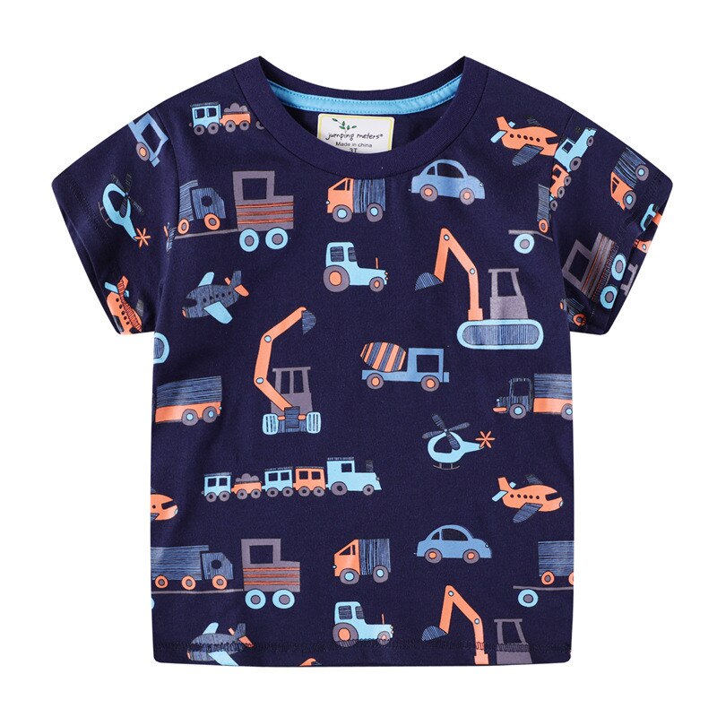 Springen Meter Korte Mouwen Katoenen Kinderen Tops Tees Met Cartoon Cars Jongens Meisjes T Shirts Zomer Baby Kleding T-shirts: T6513 cars / 6T