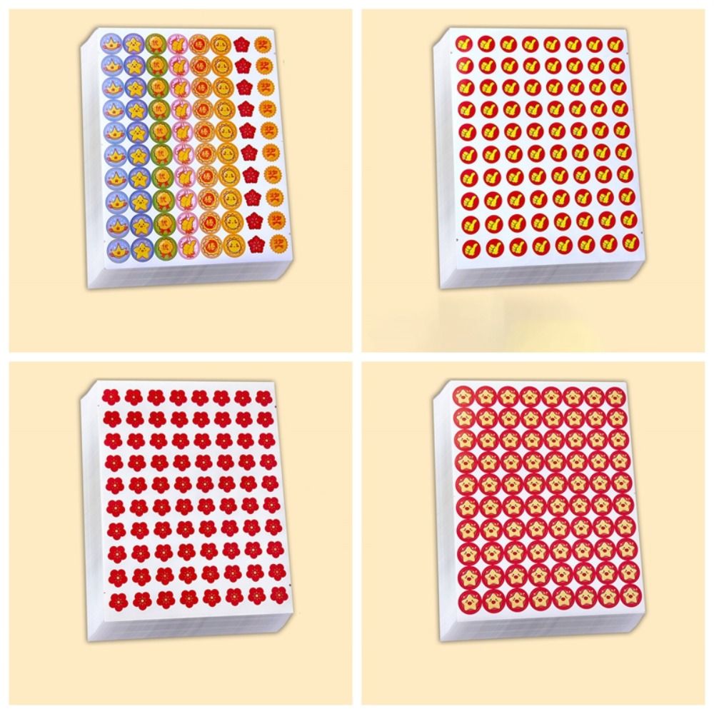 Beloning Stickers Voor Kinderen Ster Kleine Rode Bloem Lof Stickers Cartoon School Leraar Aanmoediging Motiverende Sticker
