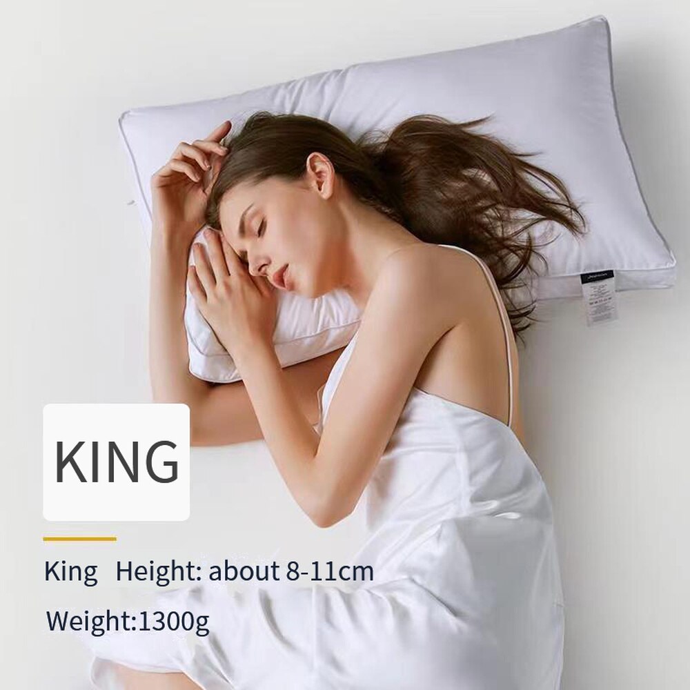 100% reine Baumwolle Kissen 5 Sterne Hotel Kissen Weiche Feder Stoff Kissen Ader Bett Kissen Nacken Unterstützung Kissen für Schlaf 48x74cm