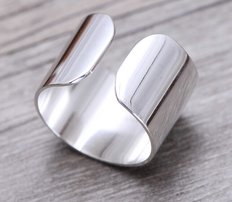 Echte Pure Sieraden Gladde Ronde Ringen Voor Vrouwen Wedding Finger Open Ring Anillos Anelli