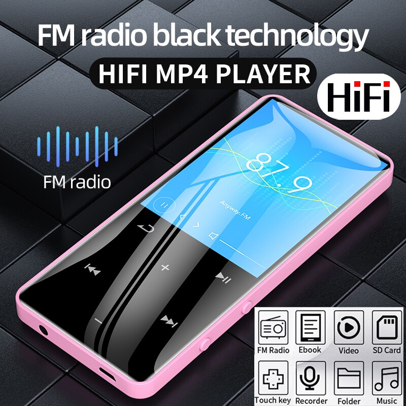 REDANT MP4 player bluetooth mp3 mp4 music player portable MP4 media slim with 1.8 inch touch keys fm radio video Hifi MP 4 16GB