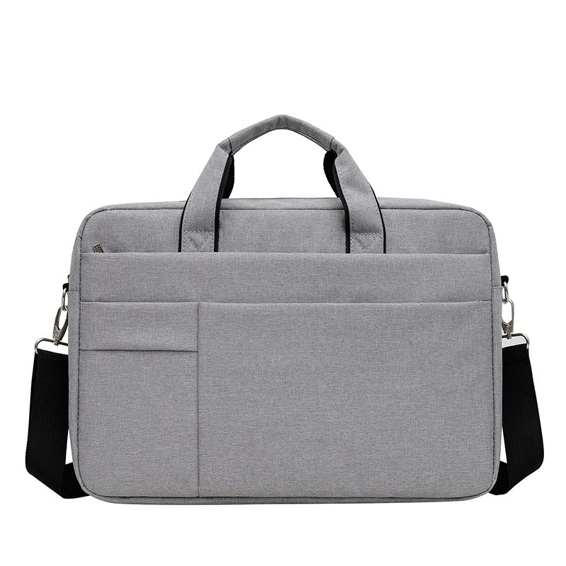 Bolso para portátil de gran capacidad para trabajo, viaje, oficina, maletines de negocios para hombre, bolso para portátil, documentos, funda de ordenador con correa: Gris