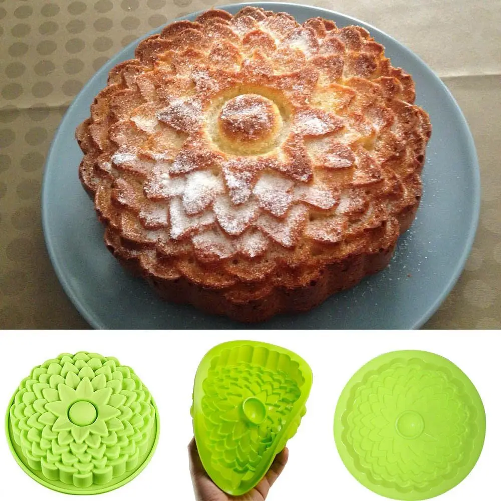 Moldes de silicona para hornear flores, molde de silicona para pasteles, moldes de gelatina de gelatina y gelatina, moldes para pasteles para formas para hornear, 1 pieza