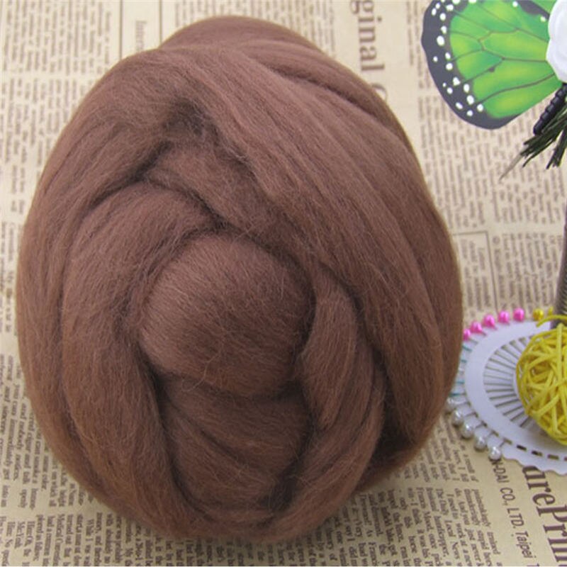 Mode Wol Corriedale Needlefelting Top Zwervende Geverfd Spinning Nat Vilten Fiber: BN