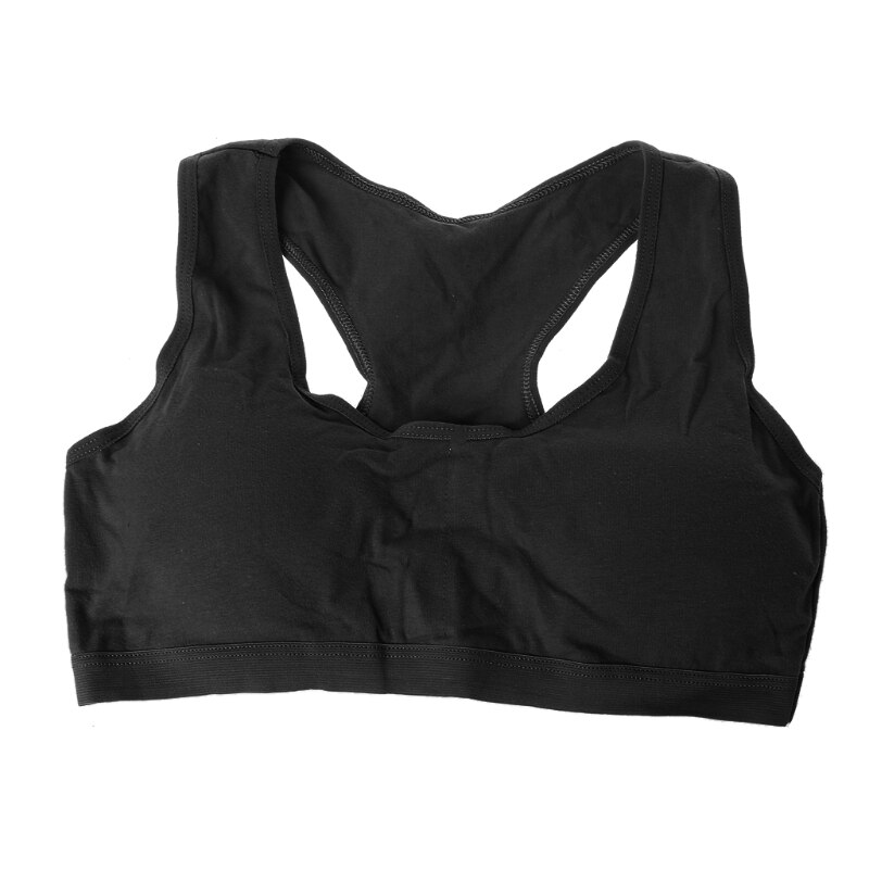 Sujetadores de pubertad de entrenamiento pequeños inalámbricos de algodón para chicas chico ropa interior para deporte: Black