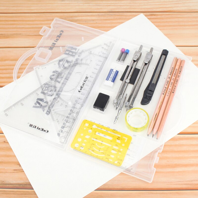 Tekening Pakket Tool Bouwmachines Instrument Ronde Set