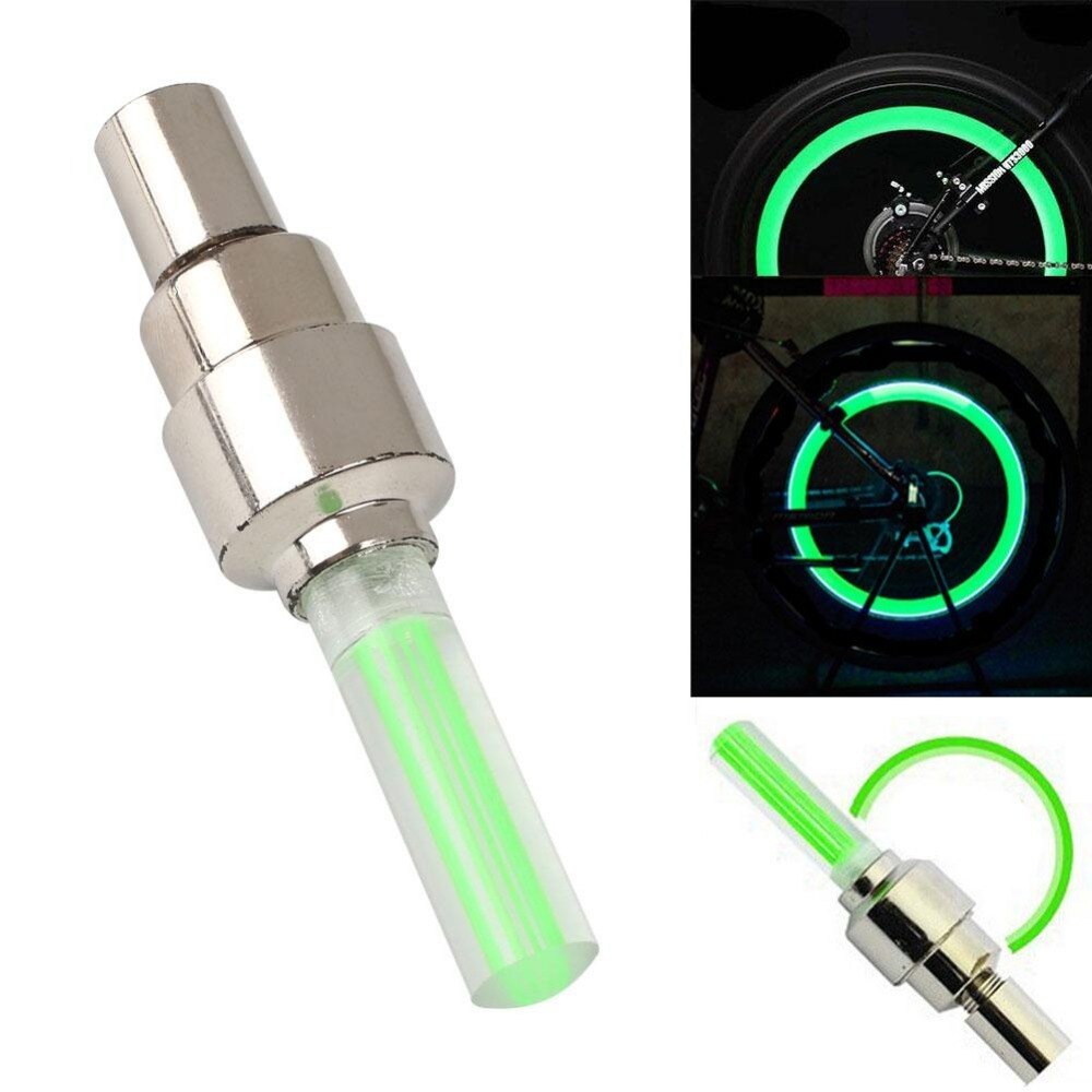 2 / 4 Pcs Ventiel Security Ultra-Heldere Led Cap Meerdere Kleuren Skull Head Voor Fiets Auto motorfiets Wiel Band Licht: 4 pcs green