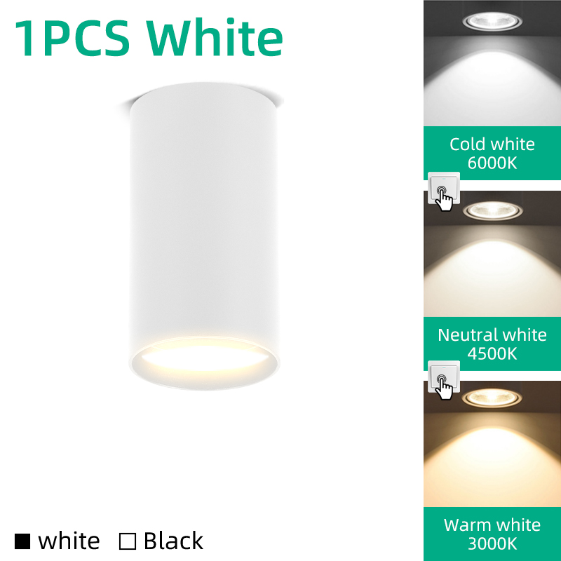 Spot led-lys  gu10 utenpåliggende armatur taklampe interiør soverom stue downlight led butikk hjem led spotlights: Blå / 1w / Svart