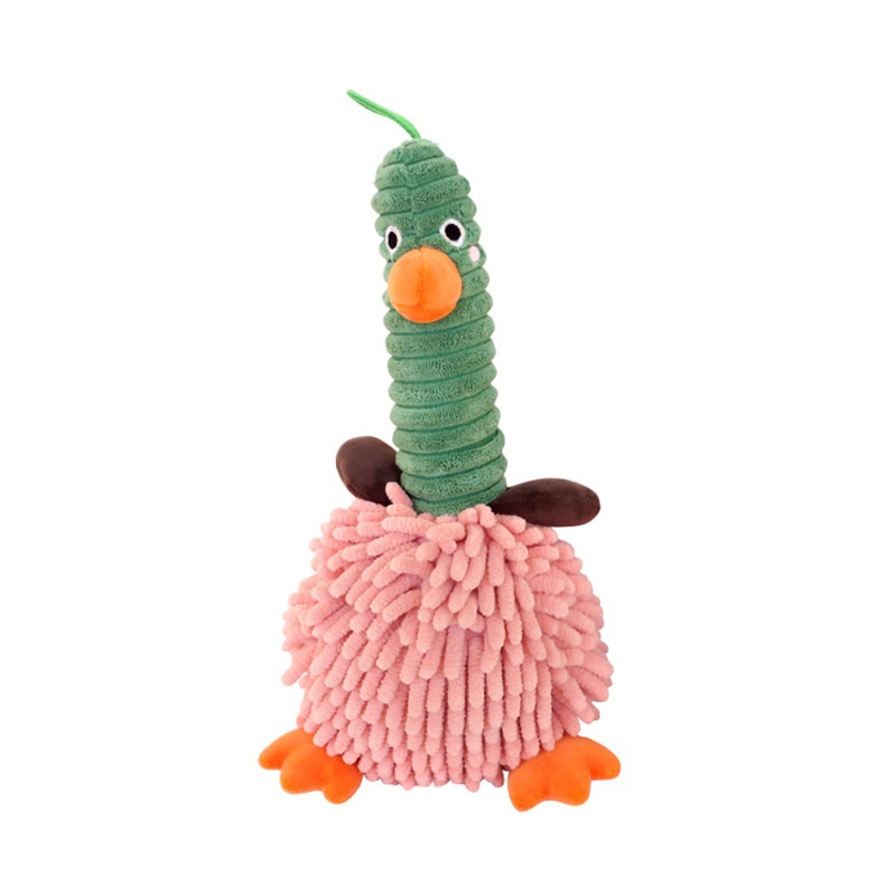 Søt tegneserie chenille håndtørkende dukke plysj myk and håndkle dekorativt tykkere rengjøringshåndkle baderom: Hvit