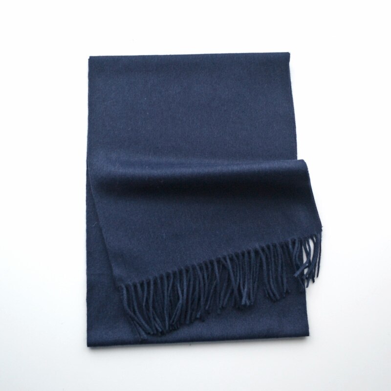 Granatowy niebieski wełna szalik kobiety wąskie małe kaszmirowe chustki mężczyźni miękkie szyk moda cienkie ciepłe jednolity kolor szal prezent dla pań dziewczyna: Default Title