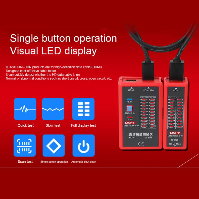 Ut681l hdmi kabel tester sporer lan auto nettverk ledet tester ethernet telefon bnc hdmi reparasjonsverktøy